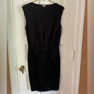 Emporio Armani Black Sleeveless Elastic Waist Sheath Dress Size 8 Made in Italy
